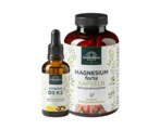 Sparset: Vitamin D3 / K2 MK7 All-trans Tropfen - 50 ml UND - Magnesium forte - 400 mg - 365 Kapseln im Set - von Unimedica